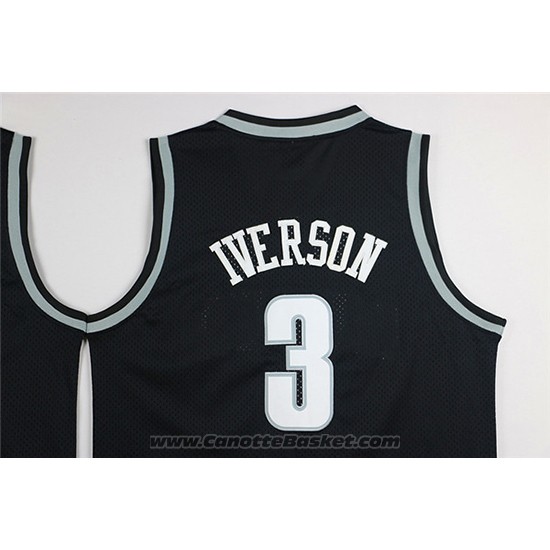 Maglia NCAA Georgetown Hoyas Allen Iverson #3 Nero